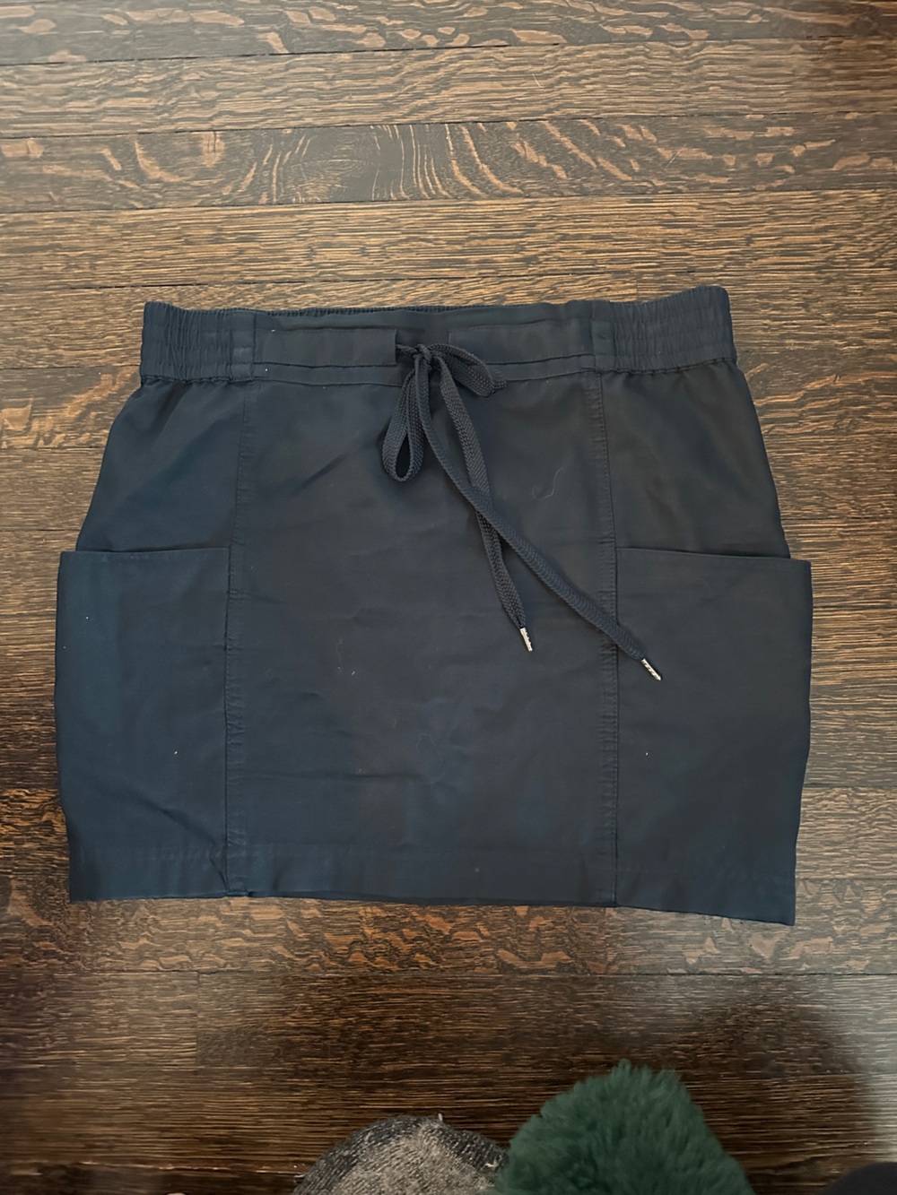 Marc Jacobs Navy Silk and Cotton Drawstring Pocket Skirt